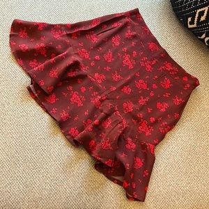 Free People Ryanne Mini Skirt / Wine